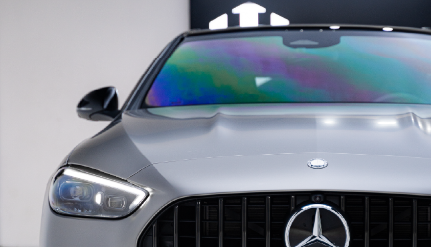 Front Windshield Tinting – Maximize Comfort and Visibility with Premium Films Mercedes-Benz with advanced windshield tinting for glare reduction and solar protection